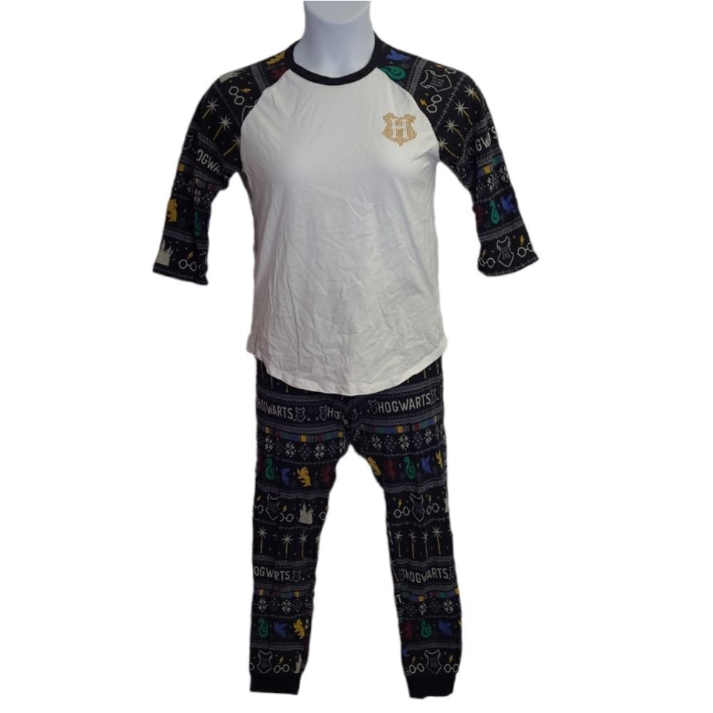 HARRY POTTER thermal Hogwarts houses 2 piece long sleeve pajama‎ set S